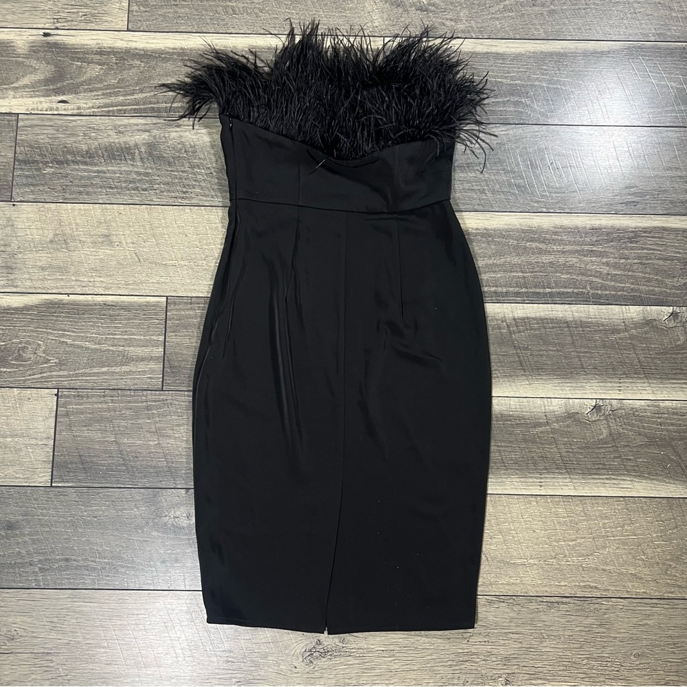 LPA Black Strapless Dress with Feather Detail - Picture 5 of 5